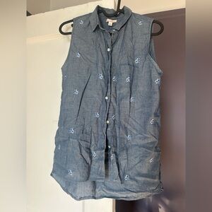 Gap button down tank size xs